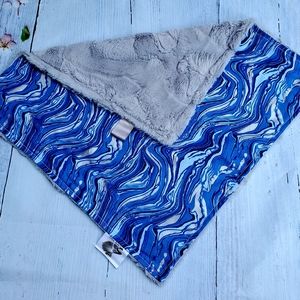 NEW Handmade Blue Geode Luxe Minky Lovey